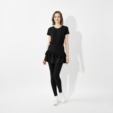 五餅二魚 假兩件內搭褲裙 高彈力舒適 百搭顯瘦 曲線紋 L