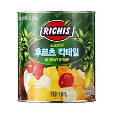 리치스 후르츠 칵테일 3kg 팥빙수 빙수, 1개