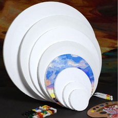 유화 면천 캔버스 원형캔버스 30cm 무지 화이트, 3개