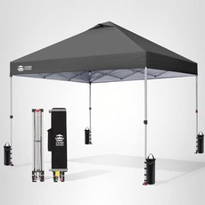 CROWN SHADES 3m x 3m 원터치 센터락 팝업 캐노피 텐트, 그레이