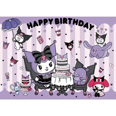 생일파티현수막 산리오 시나모롤 마이멜로디 쿠루미 생일배너