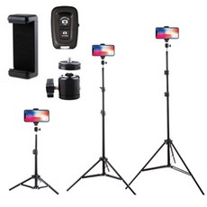 手機萬用 自拍直播360度 手機伸縮 3款高度 直播手機架, 手機三腳架, 1個, 160公分