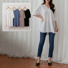 루즈핏 브이 롱 박스티 303C898S 빅사이즈 여성 503