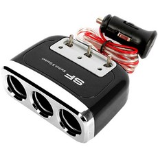 모터한 국내산 SF 스위치 3구소켓 (검정) 차량용 충전기 연장 시거잭 3연 분배기 멀티소켓 시가짹 전원, 3구, 1개