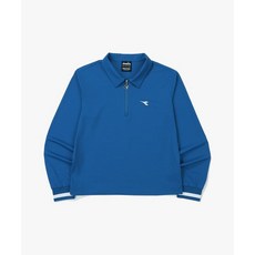 Diadora 테니스 하프집업 긴팔 티셔츠 우먼 BLUE
