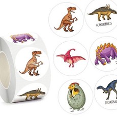 공룡 6종 원형 스티커 아칸토폴리스 500pcs 다꾸 OC_0404TG