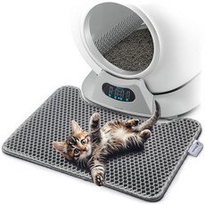 고양이 배변 매트 - 50 x 40.1cm(19.75 x 15.75인치) 소형 벌집 이중 레이어 배변 트래핑 매트 - 방수 소변 방지 미끄럼 방지 빠른 청소 바닥 가드 실