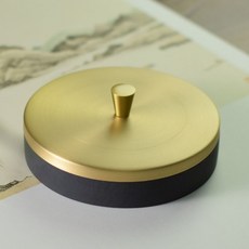 【超劃算-文具、美術用具】硯臺黃銅蓋墨池帶蓋火鍋硯精品文房四寶用品書法國畫練習專用硯臺, 1個, 光面黃銅蓋硯臺