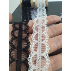 나일론 리본끈 자수 랏셀레이스 270cm 1개입 (#723양면), 백아이, 1개