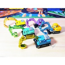 絢彩工程車電鍍合金車5入套裝，盒裝合金玩具車，兒童工程車模型, 1個