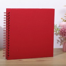 DIY 스크랩북 앨범 하드 커버 크래프트 종이 스크랩북 사진 앨범 결혼 및 기념일 가족용 메모리북 8 인치 40 페이지, 빨간색