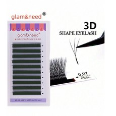 glam&need 속눈썹 연장 3D 래쉬 0.07mm C컬 전문시술용 전문가용 속눈썹, 1개, 8mm C