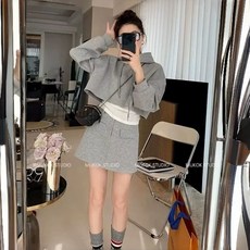 여성투피스 여성세트 후드티 + 미니스커트 블라우스 여성스커트 ZBW26030233 59