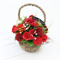 도시정원 조화 감사의마음 카네이션 꽃바구니, 레드, 1개