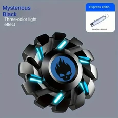 YIJOO 미니 스마트 Fidget Spinner 장난감 성인 어린이를위한 모든 금속 LED조명 작은 손가락 끝 자이로 세, 01 Black basic version