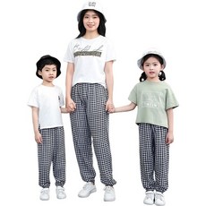 親子綿綢防蚊褲FS0025 輕薄透氣 防蚊褲 格子長褲 親子裝 兒童防蚊褲 夏季休閒褲