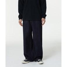 무신사 스탠다드 린넨 라이크 엑스트라 와이드 데님 팬츠 딥 인디고 497819