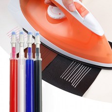 수예용품 열펜 아이론 청바지 옷 수선 원단 재단선, 와인레드