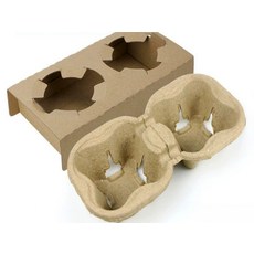 난좌캐리어 2구 100개 포장 펄프 일회용 컵캐리어 100세트-200컵