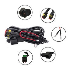 신뢰할 램프 안개등 배선 하네스 오토바이 헤드램프 개조 스위치 릴레이 와이어 스포트라이트 케이블