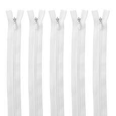 Joeunmall 콘솔지퍼 25cm 숨은지퍼 치마 바지 10인치, 101 화이트-소, 5개