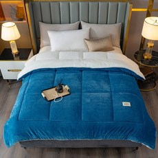 양모 이불 우유 벨벳 타프 벨벳 두꺼운 보온 봄가을 이불 심단인용 겨울 이불, 블루 그레이