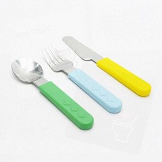 어린이 이유식 안전 플라스틱 스푼포크 식기도구 3p 커트러리