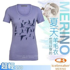 Icebreaker 魚貫雁行 女款輕薄透氣低圓領短袖羊毛排汗衣 150 TECH-LITE T恤