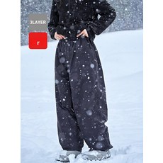 야외 아웃도어 방풍 스포츠 활동 상의 튼튼한 지퍼 레저 제품 겨울 하의 스키복 통기성 동계 스노보드복 신축성, 3.검정 하의 M