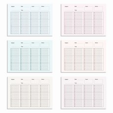 OMR卡Ojiseonda 60題 筆試 100張*6包入 薄荷 橙色 米色 紫色 粉紅色 藍色 OMR, 混色, 1組