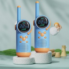 비디오 키즈 워키토키 어린이를 통화 선물용 원클릭, 1개, D22우주인 블루 세트 13km 컬러 스크린 충전식, 기본 색상