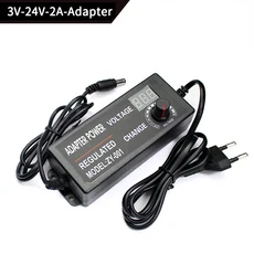 조정 가능한 전원 공급 장치 어댑터 3V 5V 6V 9V 12V 1A 2A 3A 5A 파워서플라이 범용 220V To 충전기 charg, 01 With 8PCS Connect, 01 EU Plug, 04 3V-24V 2A Adapter