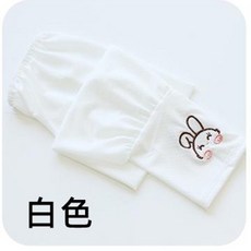 防曬袖套 寬鬆透氣 繡花設計, 白色,均碼, 1個