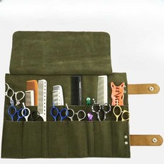미용가위집 두루마리 가위가방 미용도구 전문 클리퍼 미용 J, 터콰이즈 마니카 더블 레이어 롤백