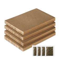 옥희독희 고양이 스크래쳐 리필 캣닢 고양이 장난감 박스 숨숨집 더스트프리 4세트 소형