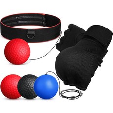 WinnerWhy 복싱 리플렉스 볼 세트 3가지 공 조절 가능한 헤드밴드 장갑 펀칭 속도 손과 눈의 협응 훈련 장비용 선물 남성용 청소년용 (귀여운 스타일 핑크 블랙), 밝은 스타일, 레드 블랙 블루