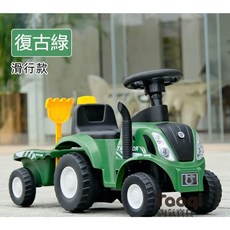 淘氣寶貝 1024 童車 新款造型 滑行車 兒童滑行車 溜溜車 兒童扭扭車 滑行拖拉機 台灣出貨, 復古綠, 1個