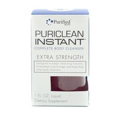Wellgenix Puriclean 인스턴트 컴플리트 바디 클렌저 29.6ml(1액량 온스) 과일 펀치 프리미엄 엑스트라 스트렝스 허브 클렌징 음료 1시간 지원 보충제, 1 Fl Oz (Pack of 1), 1개, 29.6ml