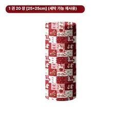 주방용 두꺼운 거레 흡수력 좋은 손수건 세척용 천, 작은 말 스타일 1롤 20장 매끄러운 찢기, 1개