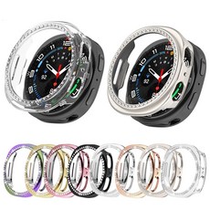 오르몽트 갤럭시워치8 다이아 하프커버 큐빅 케이스 40mm 44mm 호환 보호커버 보호케이스 초경량, 로즈골드