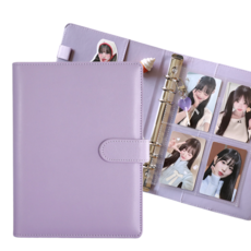 봄봄 마카롱 6공 포카바인더 A5 속지포함 다이어리 앨범, 20매, 라벤더퍼플