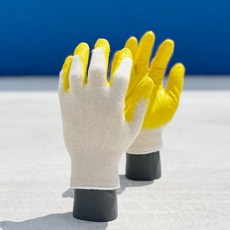 야무지개 노란반코팅 장갑, 100개, 노랑