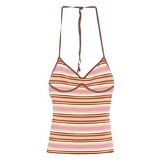 페이스풀더브랜드 시타라 스트라이프 홀터 넥 탑
