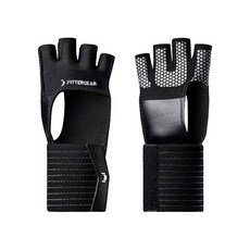 【FITTERGEAR】銀灰四指護腕手套 灰黑（健身手套 四指 透氣 男女 單杠 引體向上 器械 耐磨 防起繭 防滑）, 黑色,L 掌寬 8.3-9.5M, 1個