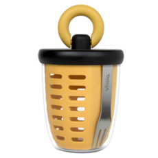 보이오 후르츠팟 과일 샐러드 간식 직장인 도시락통 밀프랩 링 푸르트 컵, 1개, 다크옐로