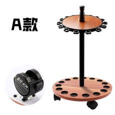 낚시대 진열대 이동식 라운드 1 스탠드 회전식 슬롯 낚싯대걸이 18 브래킷 낚시대받침대, A타입 15인치 오크 스탠드, 1개