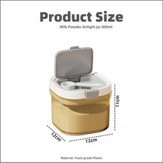 奶粉分裝盒 保鮮盒 密封罐 送湯匙 密封盒 零食罐 奶粉罐 奶粉密封罐 密封 儲物罐 保鮮罐, 1個, 800ml｜送匙勺｜可裝400克奶粉