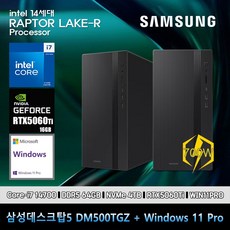 삼성 데스크탑 코어i7 14세대 RTX5060TiS 컴퓨터 DM500TGZ-Zi7ADZ-RTX5060TiS 11PRO i7-14700 64GB SSD4TB 고사양, 미들타워, 블랙