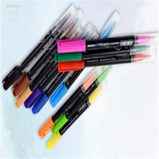 까미와사과 듀얼캘리펜세트 캘리그라피펜, 6색