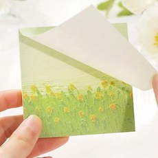 떡메모지 떡메 메모지 플라워 유화메모지 다이어리 빈티지다꾸 꽃 꾸미기 명화 문구 메모잇 떡매 계절 유화, 파도